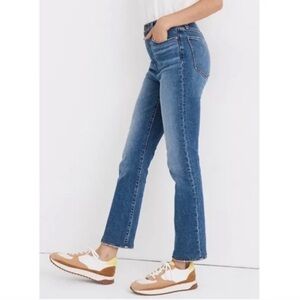 Madewell Slim Demi Boot Raw Hem Blue Jeans Size 26